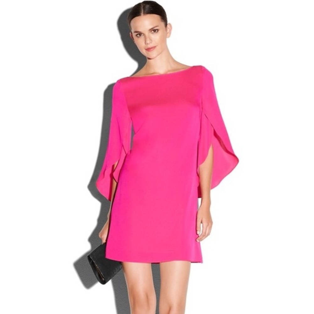 Milly Butterfly Sleeve Hot Pink Dress
